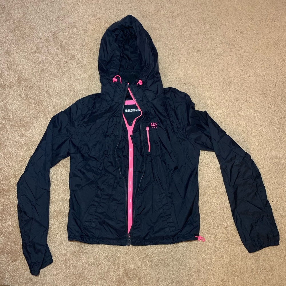 A&F Navy Blue Windbreaker